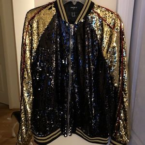 Forever 21 Men’s sequined bomber size Medium